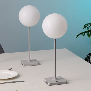 Allie 17.5" Modern Minimalist Indoor/Outdoor Metal Globe Rechargeable/Cordless Dimmable Integrated LED Table Lamp with Touch Sensor